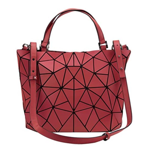 Red Geometric Holographic Flash Reflective Bag - Picture 1 of 8